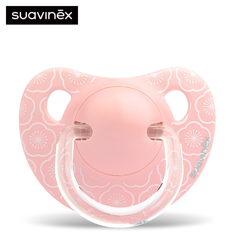 苏维妮(SUAVINEX )原装进口仿生宝宝安睡型硅胶安抚奶嘴(0/6个月)白花朵