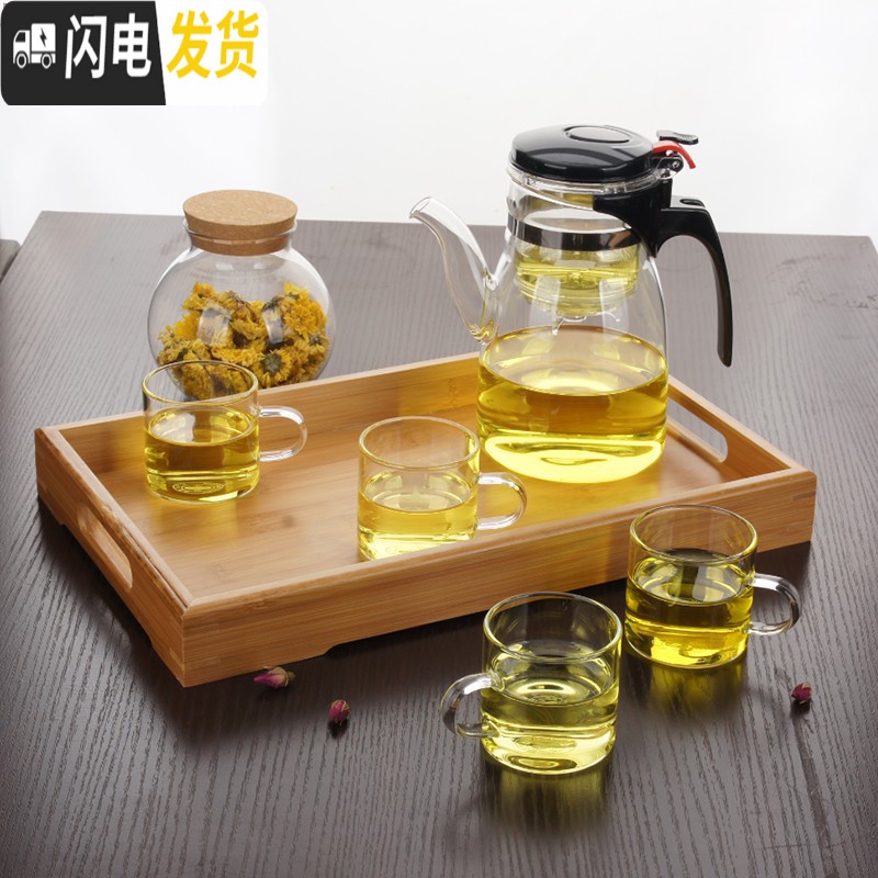 三维工匠耐热玻璃小茶杯带把品茗杯加厚功夫茶具套装直筒把杯花茶杯品茶杯 100直筒杯4只装(买两套发12只高清大图