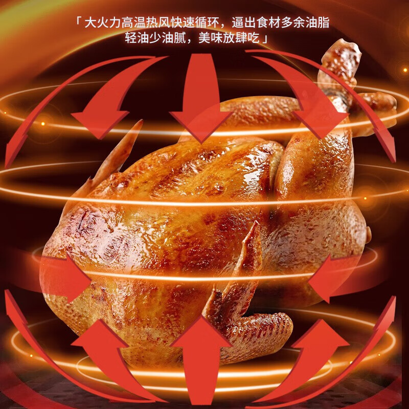 爱仕达新款3L空气炸锅大容量不沾内胆炸薯条鸡翅全自动一体机AK-F30J909高清大图