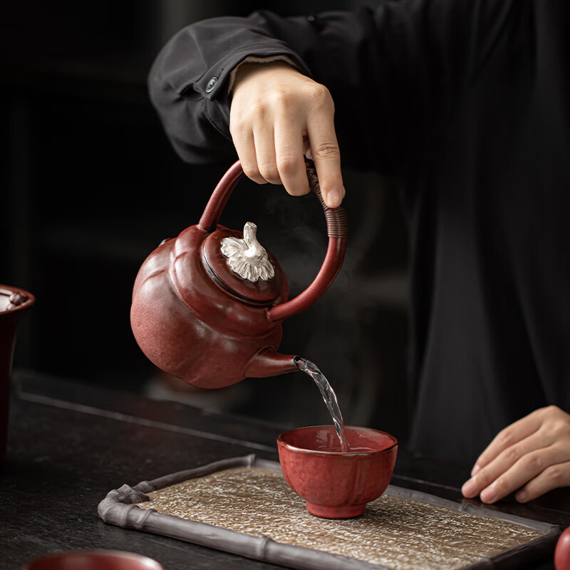 苏氏陶瓷/SUSHI CERAMICS J0999 柿事如意提梁壶套装 (单位:套)高清大图
