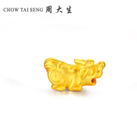 周大生黄金转运珠3D硬足金手绳貔貅手链男女款路路通皮丘正品送礼黄金饰品