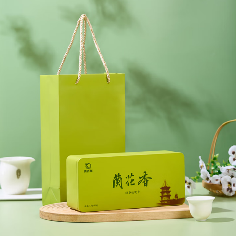 传百年茶叶[蘭花香] 清香铁观音礼盒装 225克/盒(7.5g*30泡)高清大图