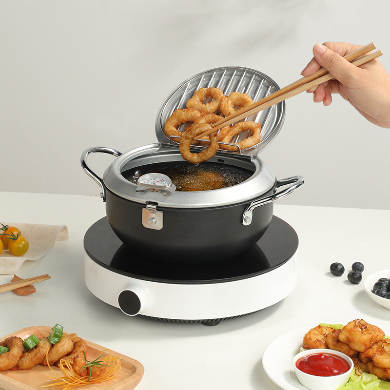 炊大皇(COOKER KING)自沥盖油炸锅20CM 汤锅铁锅家用炸薯条炸油条TG20ZL
