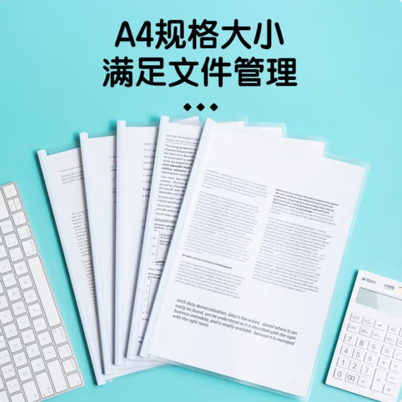 晨光(M&G)文具10个装A4/10mm透明抽杆夹拉杆夹文件夹 办公报告夹 睿智系列资料整理收纳ADM92996图片