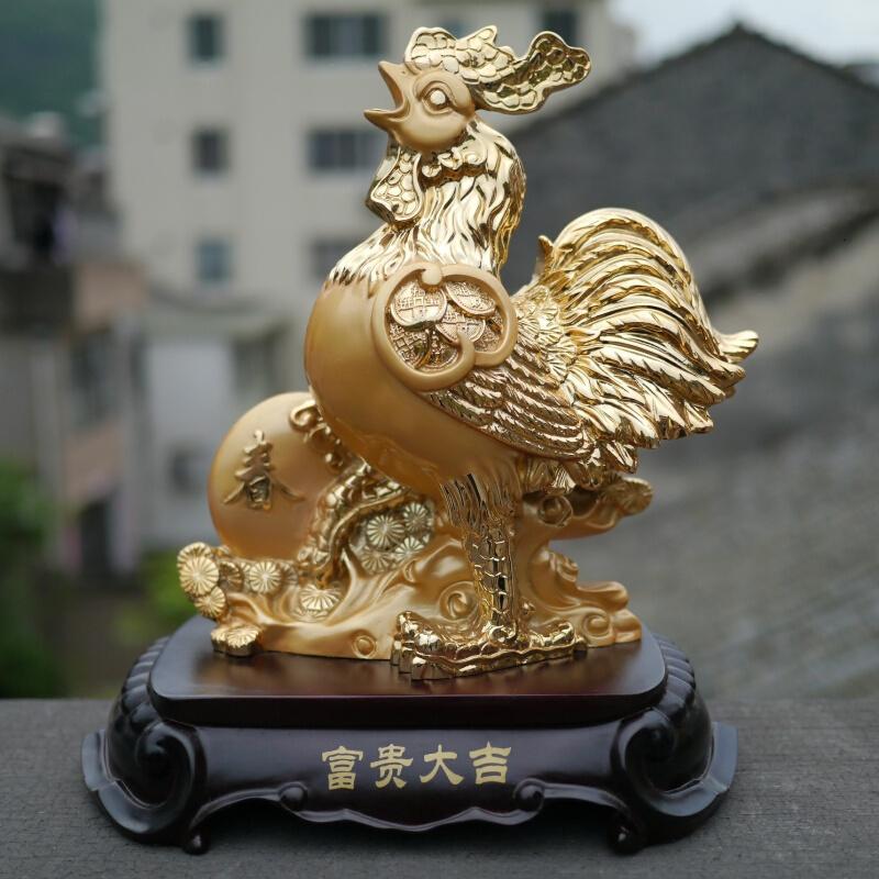 金鸡报喜好运连连招财进宝保佑平安风水摆件