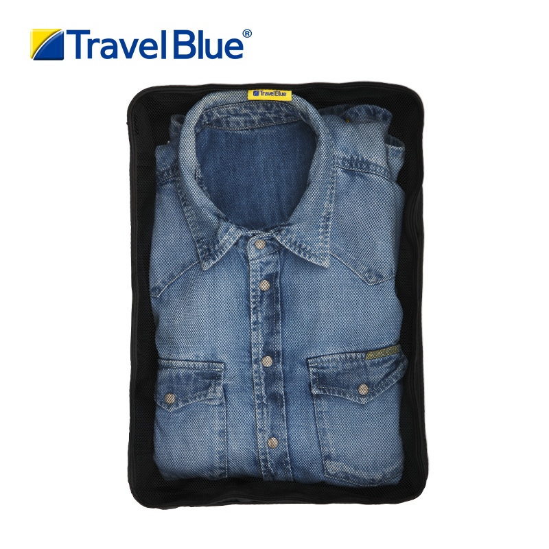 蓝旅(TRAVEL BLUE)衣物收纳袋旅行 出差旅游衣服内衣分类行李整理袋收纳包 黑色330高清大图