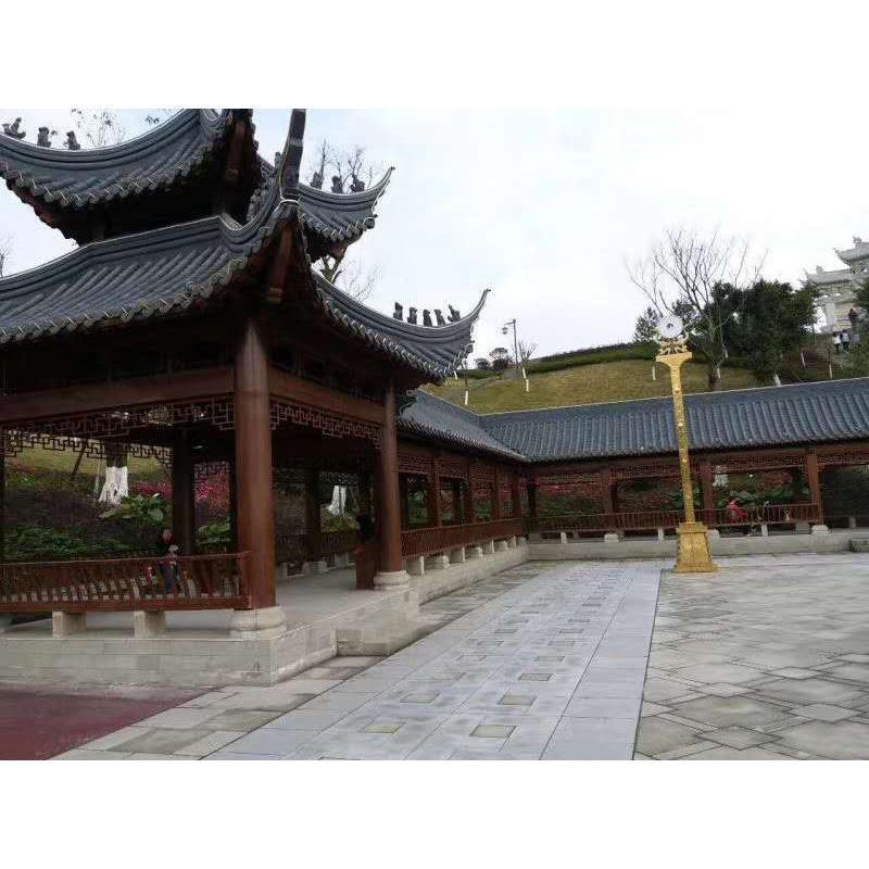 森美人园林景观防腐木户外长廊走廊木质古建公园碳化木凉亭庭院亭子定制 咖啡色木质结构每平方