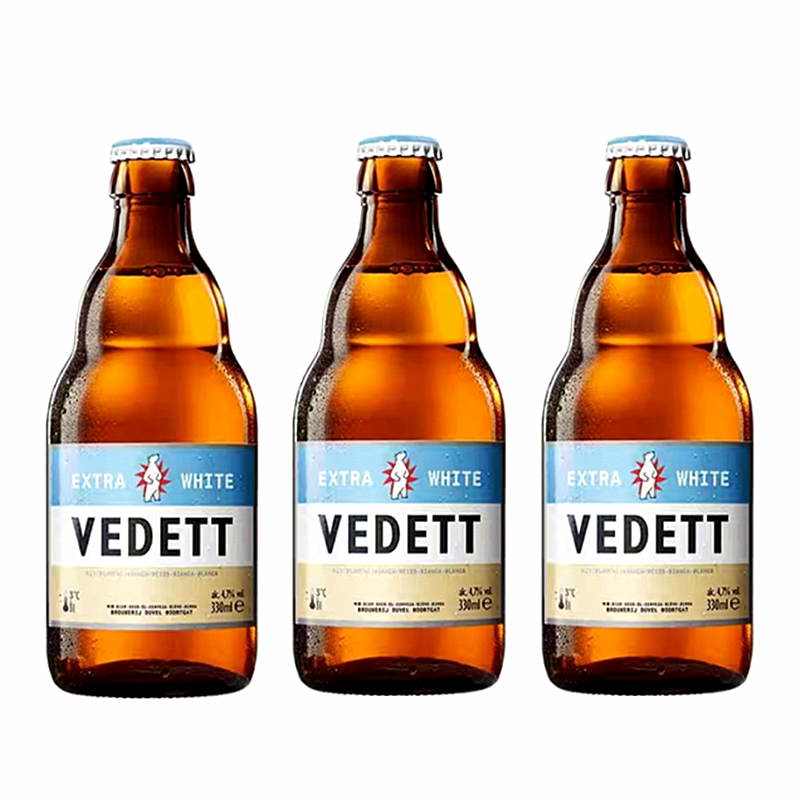 白熊啤酒(VEDETT) 精酿小麦啤酒 330ml*3瓶 比利时进口精酿啤酒