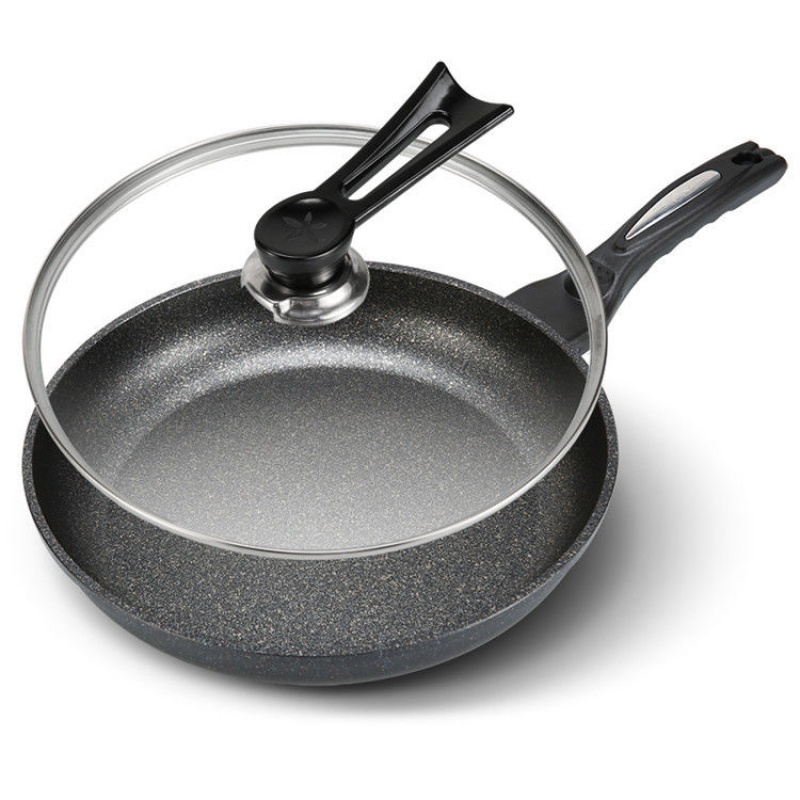 28cm煎锅平底锅 韩国kitchem 麦饭石不粘锅无油烟煎锅电磁炉燃气两用