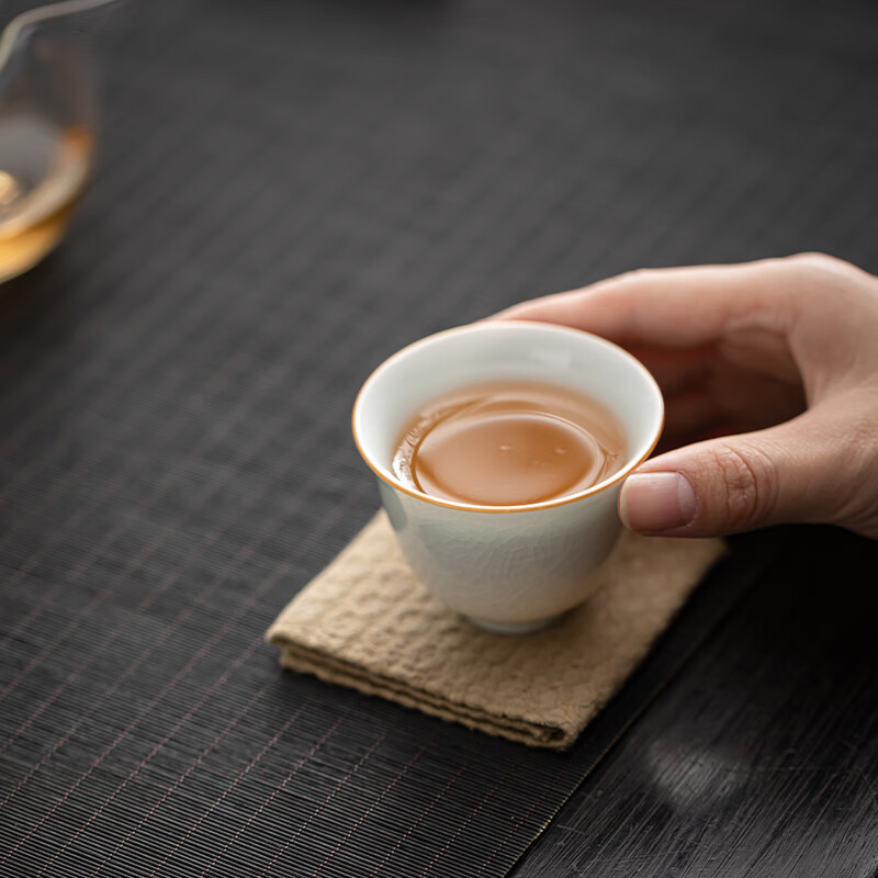 苏氏陶瓷(SUSHI CERAMICS) J1027 汝窑冰花铃铛杯礼盒套装 70ml*6 (单位:套)高清大图