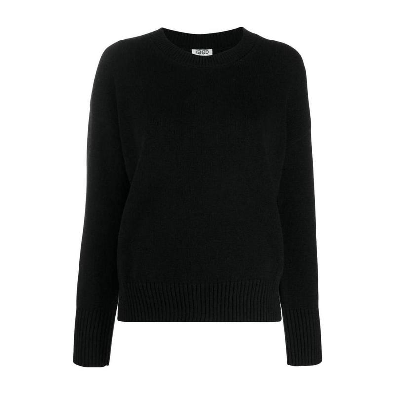 高田贤三(Kenzo)运动百搭男士套头衫黑色底白色印花领时尚休闲潮