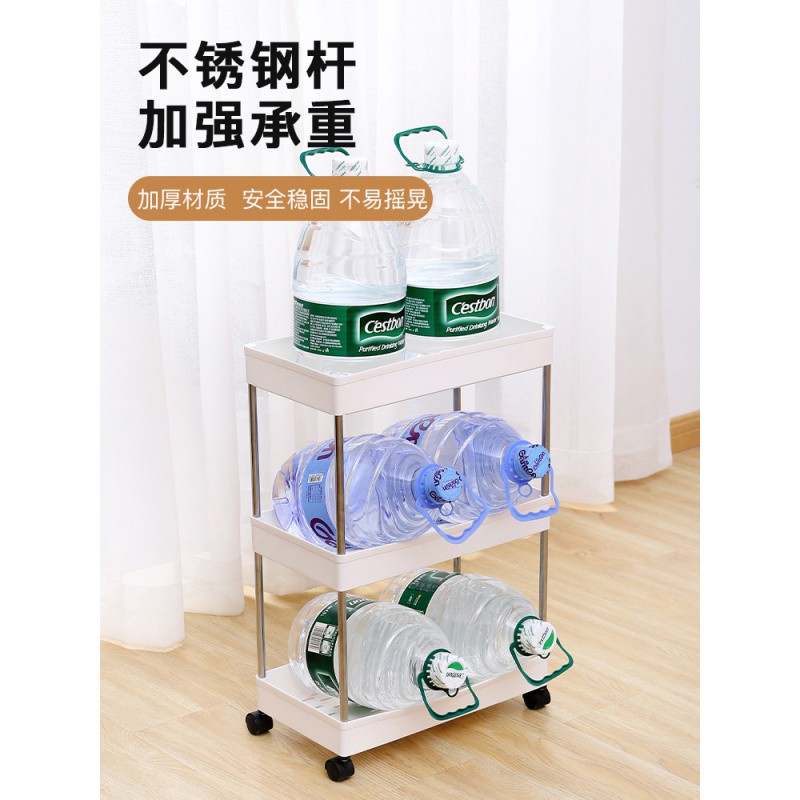 夹缝收纳置物架厨房家用超窄柜卫生间缝隙小推车落地多层储物菜架收纳层架 三维工匠高清大图