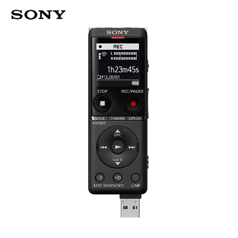 索尼(SONY)录音笔ICD-UX570F 4GB 智能降噪升级款 专业线性录音棒 商务学习采访支持内录 黑色