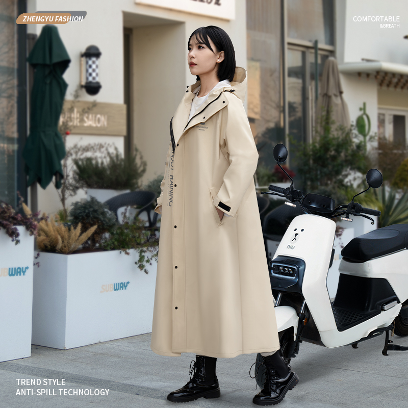 正雨时尚雨衣户外出行加厚透气新款男士女士雨衣9063高清大图