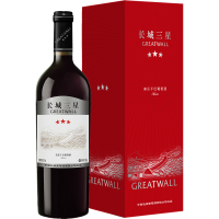 中粮长城 干红葡萄酒 三星美乐国产红酒750ml 红酒礼盒