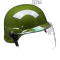 鸣固 TS215632646 德式绿色带面罩防爆头盔