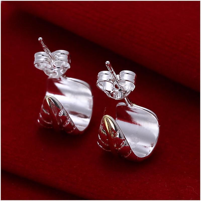 E039 Women silver plated earring 镀925纯银耳环时尚创意耳钉女