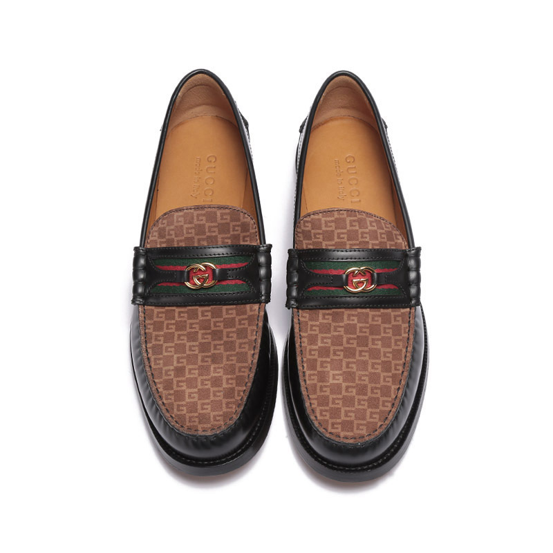 古驰gucci男士皮革饰扣单鞋乐福鞋皮鞋644724aaa4n