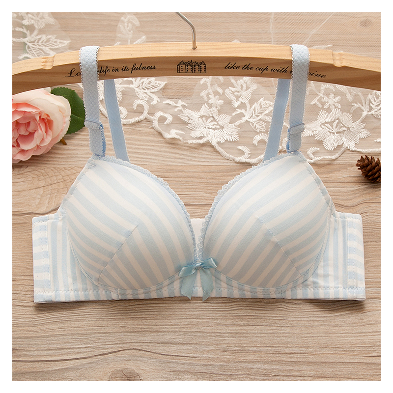 性感蕾丝无钢圈文胸少女发育期初高中大学生防走光抹胸式聚拢内衣抹胸