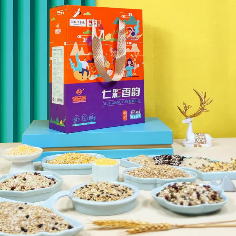 谛品居粥米礼盒1200g色泽自然果粒饱满七彩香韵熬煮方便高清大图
