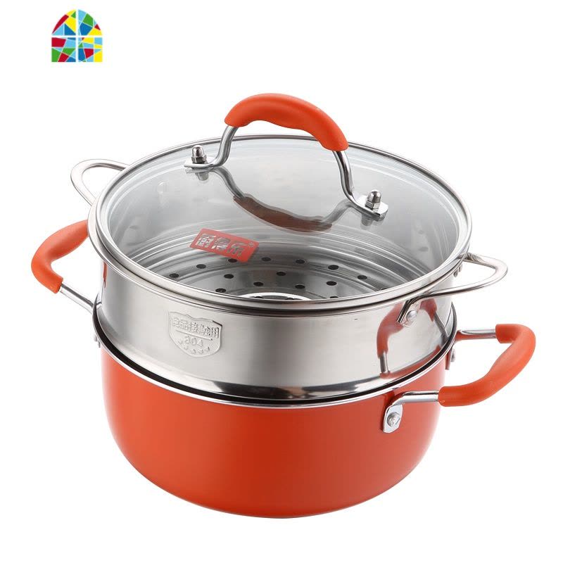 婴儿宝宝辅食迷你小蒸锅蒸馒头的家用304不锈钢蒸笼2层奶锅不粘锅 FENGHOU 24cm双耳含蒸笼图片