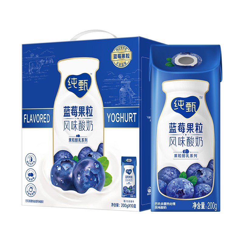 蒙牛 纯甄 常温风味酸牛奶 蓝莓果粒 200g×10盒高清大图