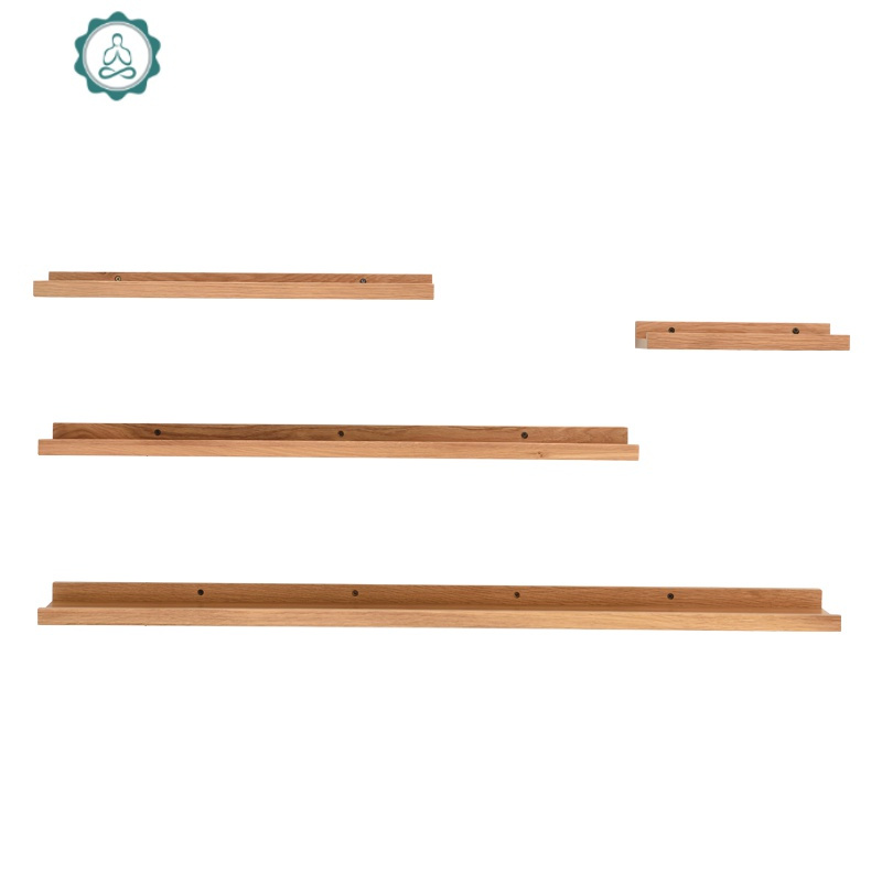 免打孔实木墙上置物架北欧壁挂一字隔板客厅卧室饰品架