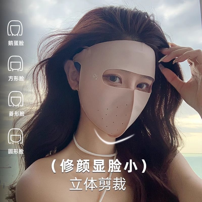 [补贴10%]防晒面罩全脸防紫外线女高颜值脸基尼开车骑行口罩冰丝夏季透气女高清大图