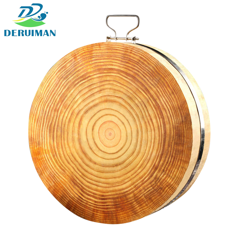 DERUIMAN 圆形加厚加钢圈剁骨切菜 菜板 菜墩 木本色 42*7cm