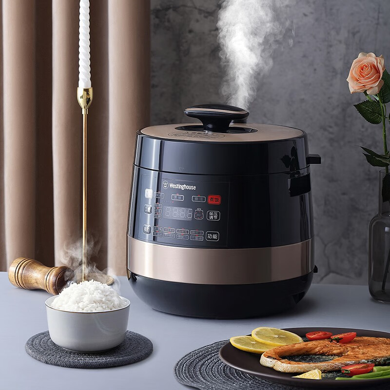 西屋(WESTINGHOUSE)900W黑晶大尺寸加热盘5L大容量6层加厚不粘内胆多功能电压力锅 WYL-0501高清大图