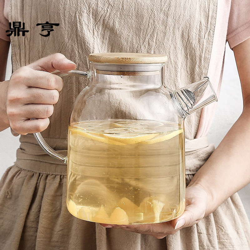 鼎亨高硼硅耐高温玻璃花茶具套装日式泡茶壶冷水壶过滤水壶茶具