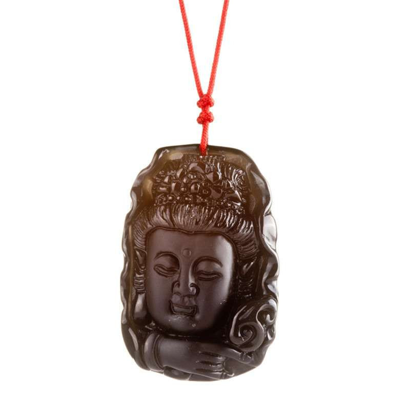 梦克拉 Mkela 黑曜石吊坠 观音福 民族风