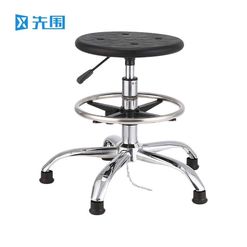 先围 防静电凳 五星脚踏圈升降44-62cm 个高清大图