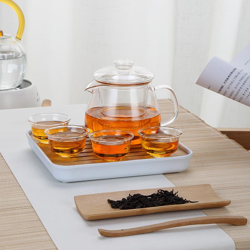 家柏饰(CORATED)玻璃花茶壶家用过滤带盖泡茶壶小套日式简约干泡盘储水托盘高清大图