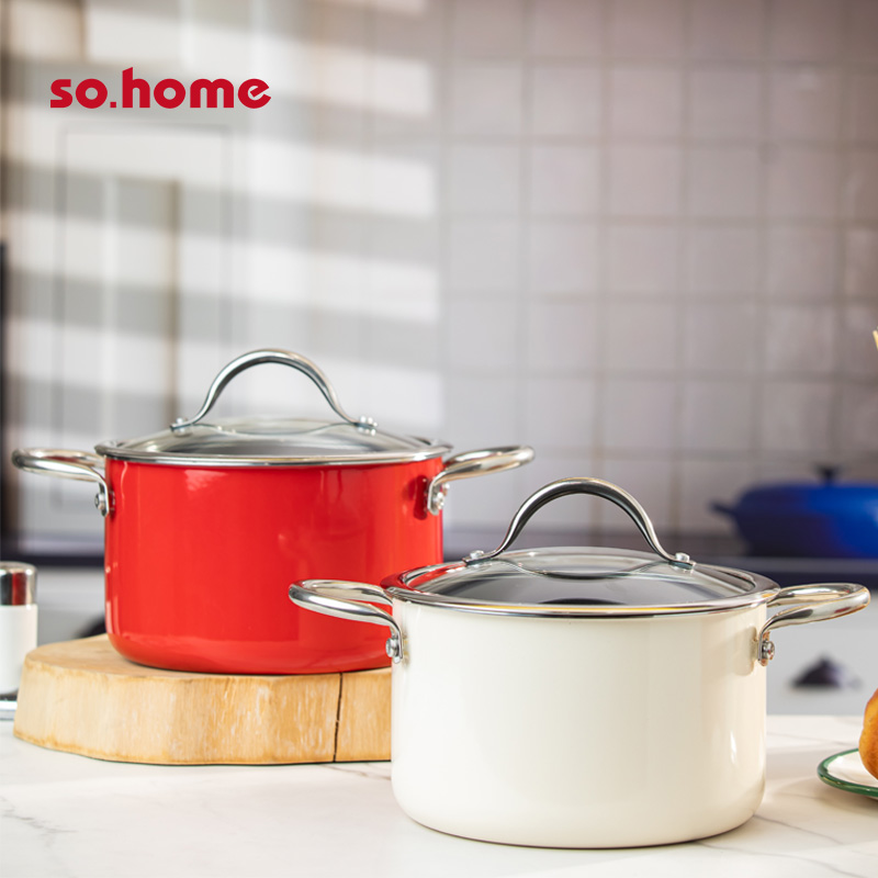 so.home 梵音不锈钢珐琅汤锅20cm(米白色) R472-20