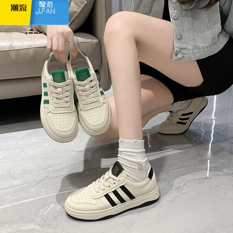 聚范小白鞋2023新款厚底板鞋子休闲女款运动小众百搭平底女鞋