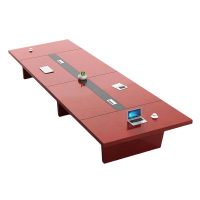迅迈 3000*1350*760mm+10把将军椅 办公会议桌 长条桌 洽谈桌 贴实木皮大型会议室油漆开会会客桌
