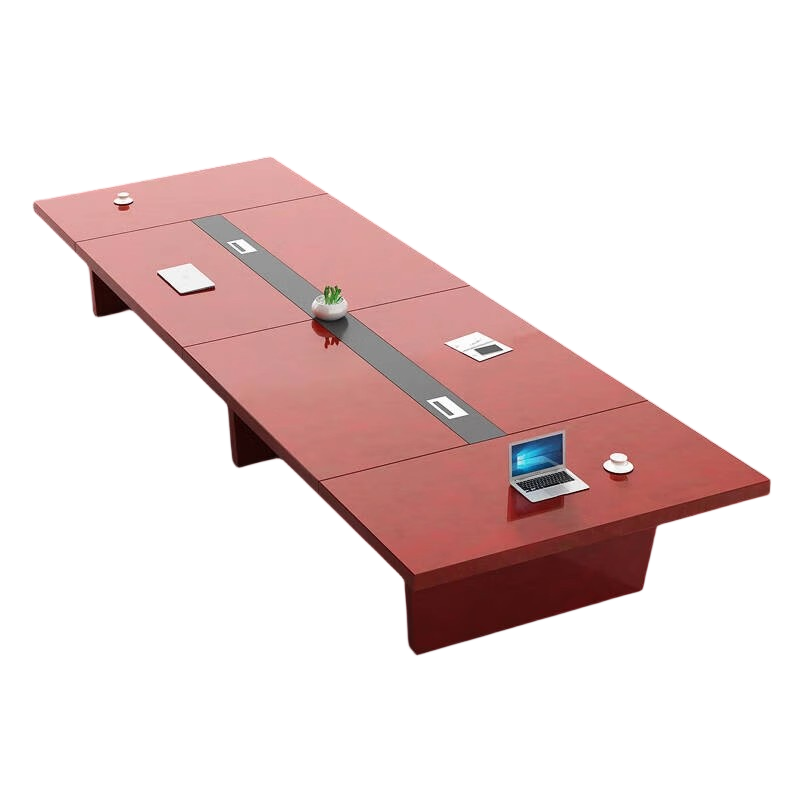 迅迈 3000*1350*760mm+10把将军椅 办公会议桌 长条桌 洽谈桌 贴实木皮大型会议室油漆开会会客桌