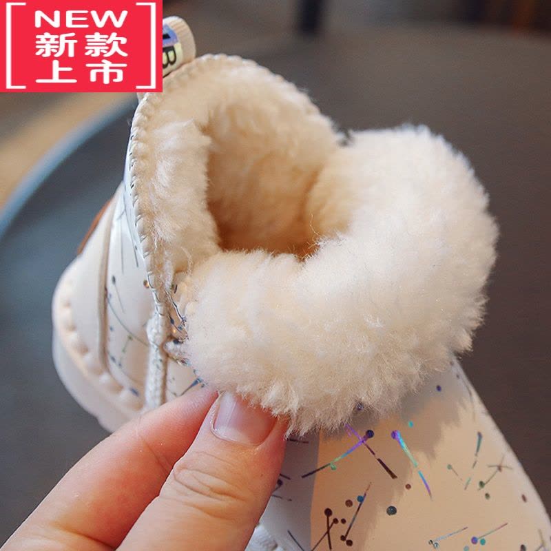 可莉允女童雪地靴冬季2022年新款防水短靴儿童大棉鞋女孩加绒雪地鞋冬款图片