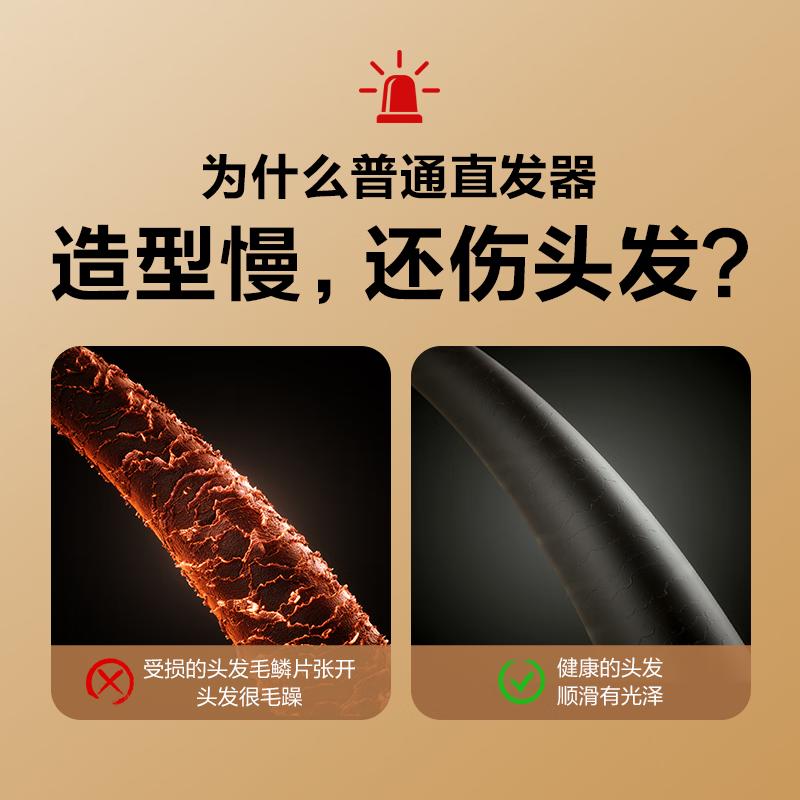 SKG直板夹卷发棒奶油直发梳夹板头发刘海拉直板电夹发板直发棒[卷直两用-薰衣紫]限定礼盒款28mm高清大图