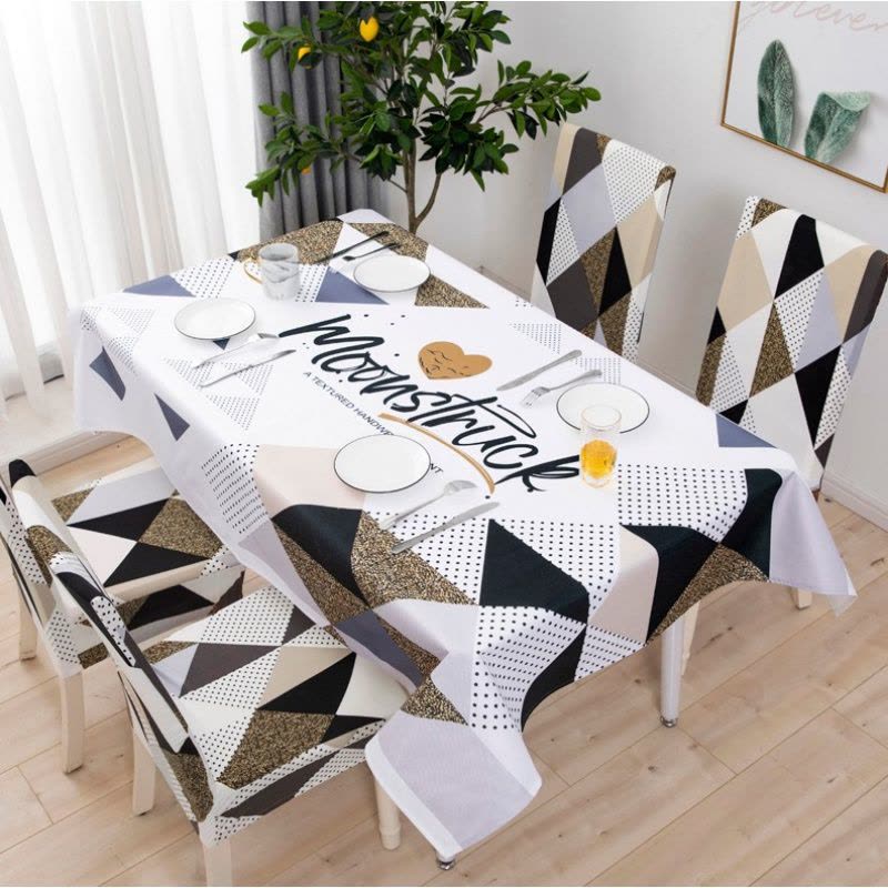 家柏饰(CORATED)餐桌椅子套罩布艺棉麻防水餐桌布椅套椅垫套装家用北欧 网红ins风图片