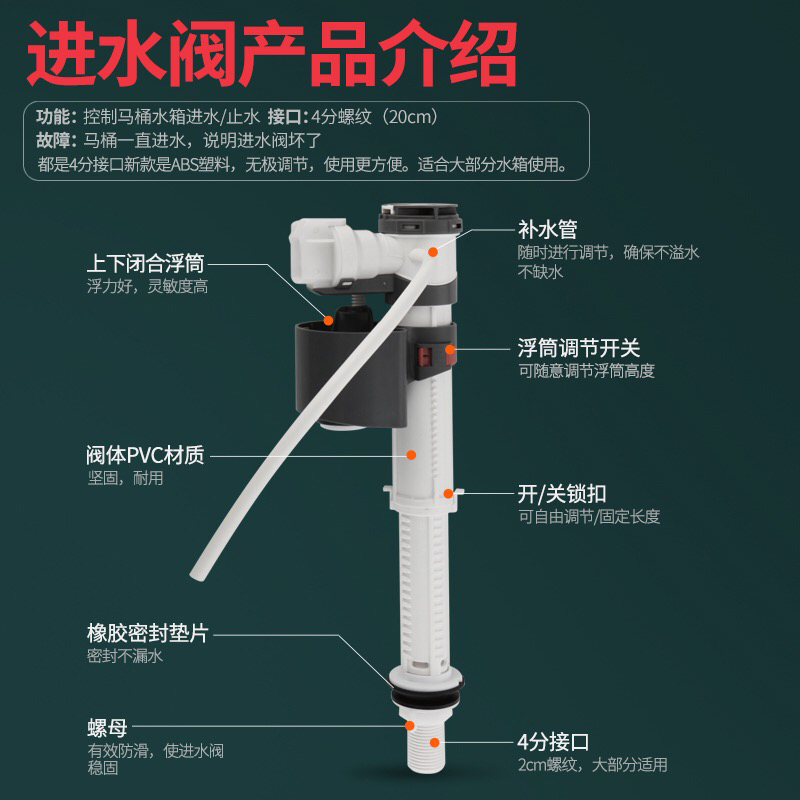 洁豹水暖高品质马桶水件 JB11020高清大图