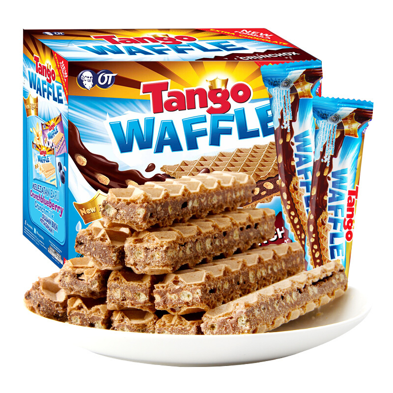 印尼进口 奥朗探戈 Tango咔咔脆威化饼干巧克力味160g