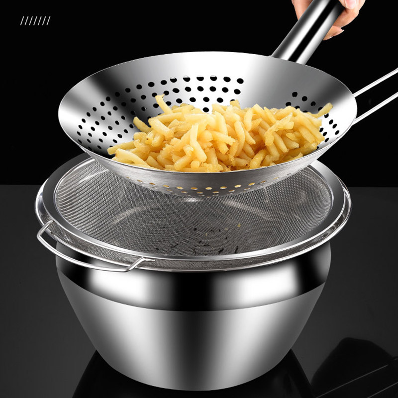 不锈钢特厚款油盆带盖家用厨房油缸商用盛猪油调料盆油鼓漏勺套装-[316钢]11寸油盆带盖高清大图