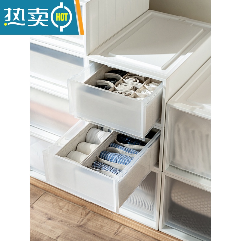 XIANCAI抽屉式收纳箱家用衣服衣物收纳柜玩具整理储物柜子塑料衣柜收纳盒高清大图
