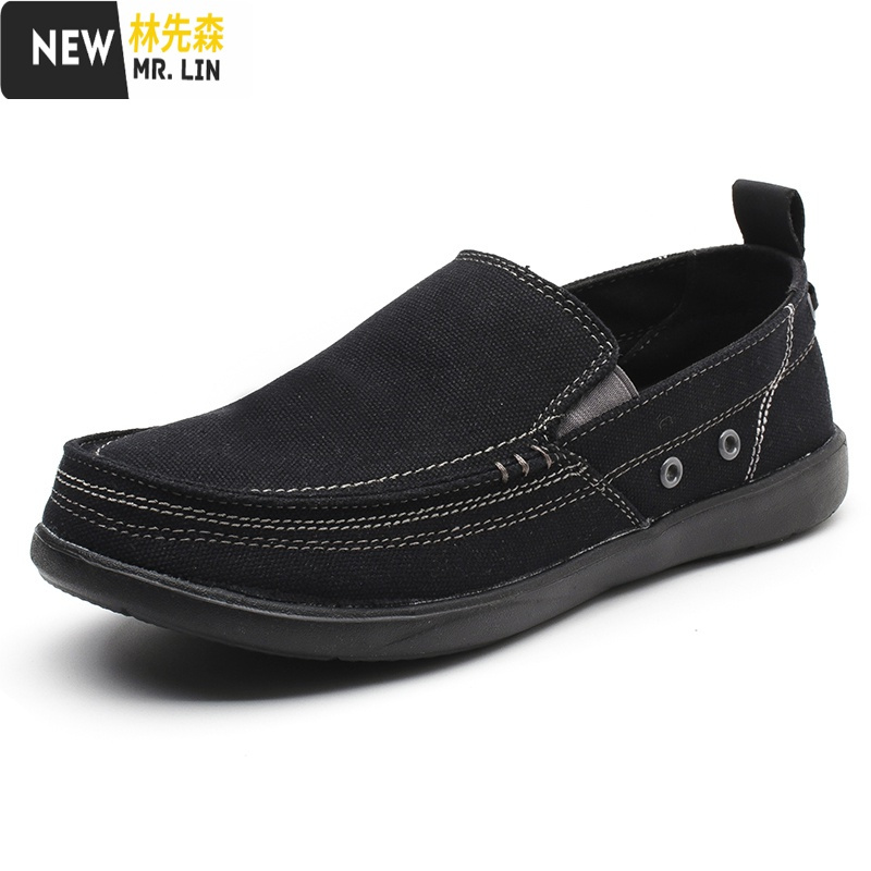 林先森cross男鞋帆布鞋一脚蹬懒人休闲鞋轻便乐福鞋老北京布鞋М休闲
