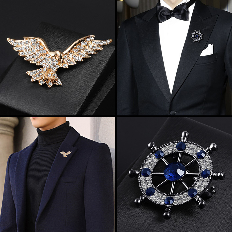 胸针男士领针西服大衣胸花西装外套胸针女配饰日韩版潮流英伦金色蛇