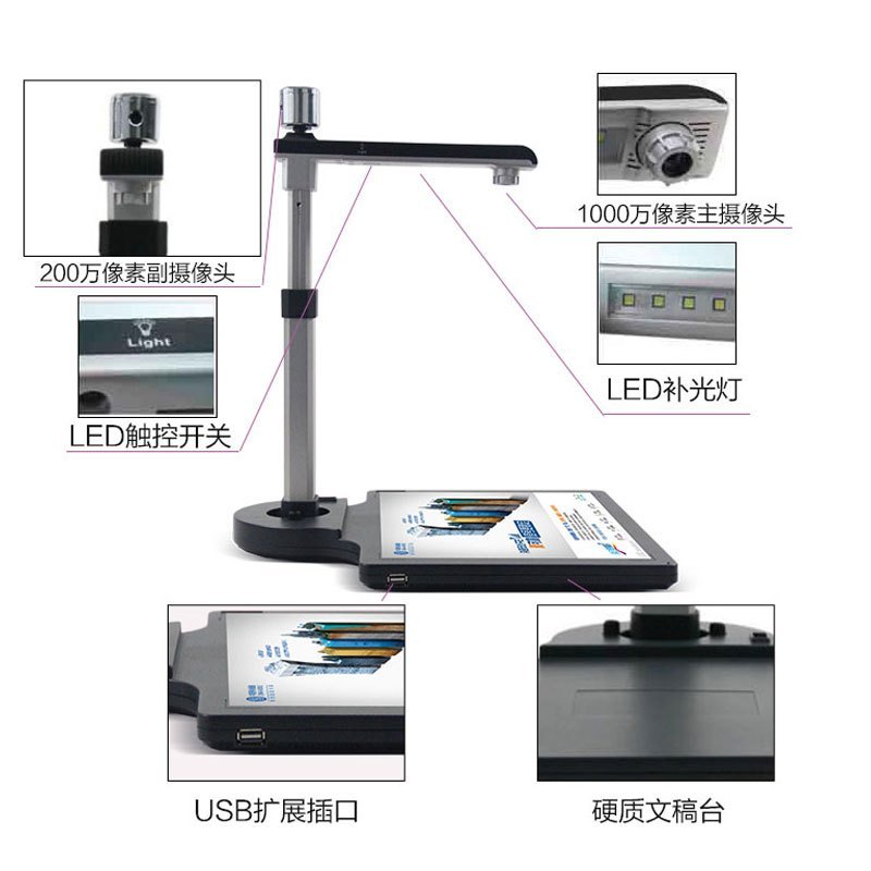 良田(eloam)S1020A3R高拍仪 1000万像素 A3幅面 双摄像头 带身份证读取识别 立体物品办公扫描仪