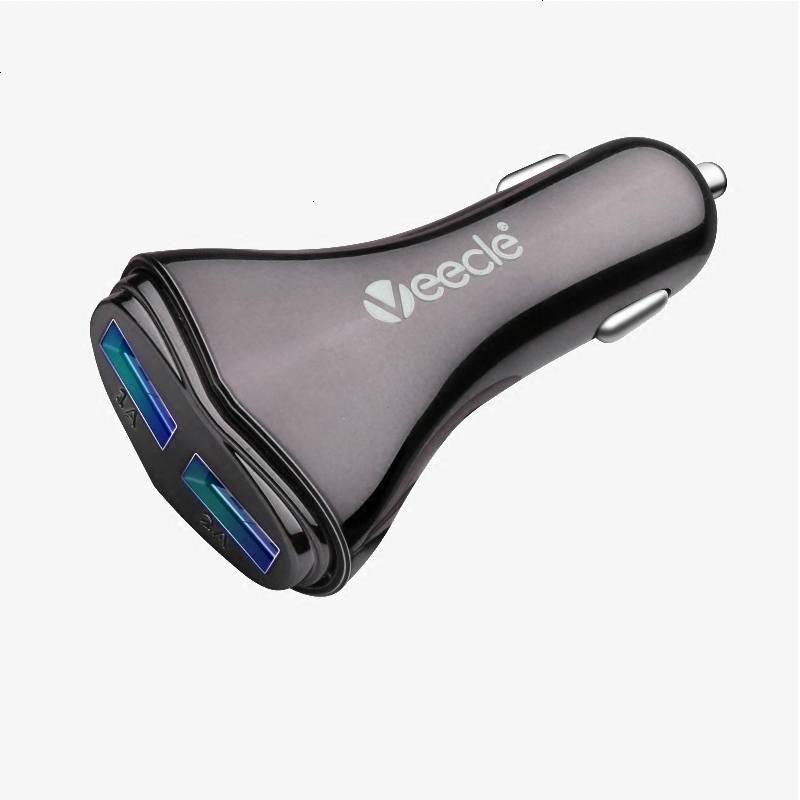 车载充电器汽车点烟器一拖二双usb转接口车充头手机通用智能快充