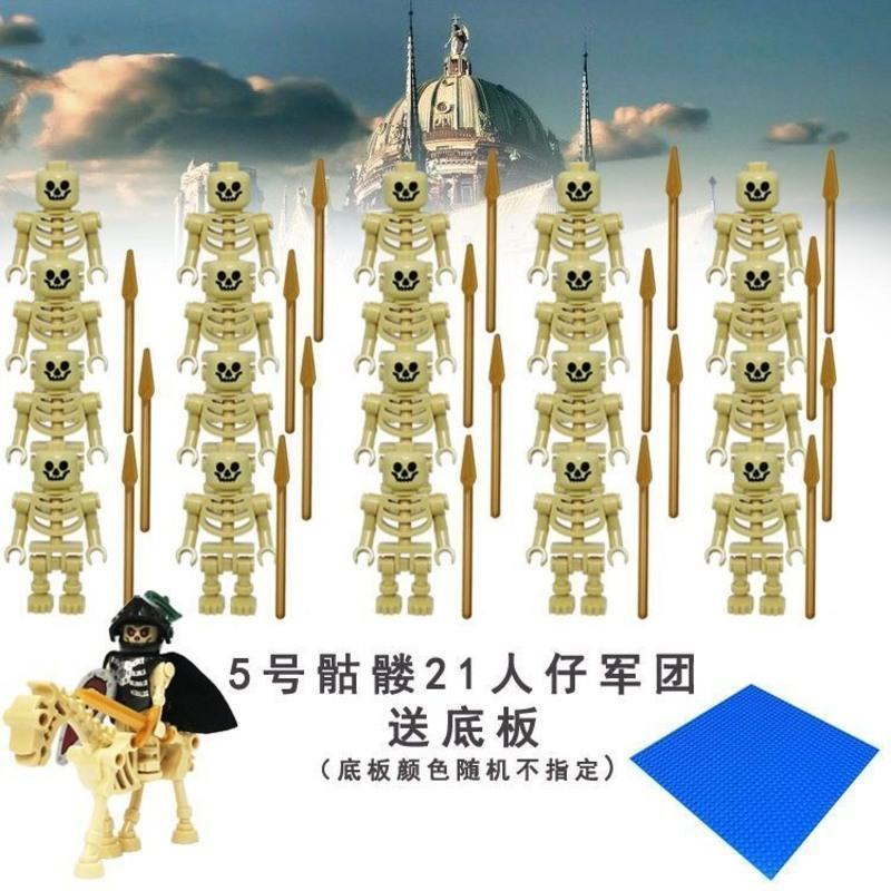 白骷髅8只 兼容乐高古代士兵幻影忍者 小人仔 骷髅人 假面骑士 拼装积木玩具